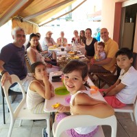 Gathering of our small church family on our terrace